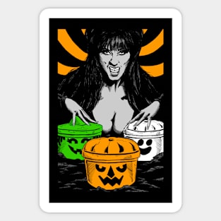 Elvira mistress of the dark mcdonalds halloween buckets Sticker